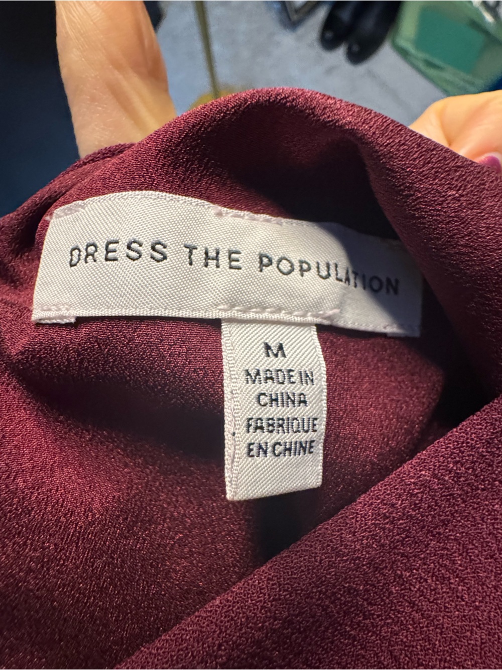 Dress The Population Elegant Burgundy V-Neck Slit Evening Dress 💋🌹 - Picture 16 of 16